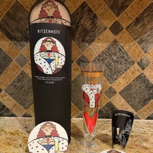 Ritzenhoff Pilsner w/5 Coasters – Katja Mackens Hassler 2002 - NEW (never used)